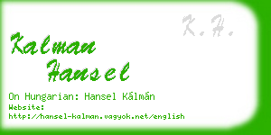 kalman hansel business card